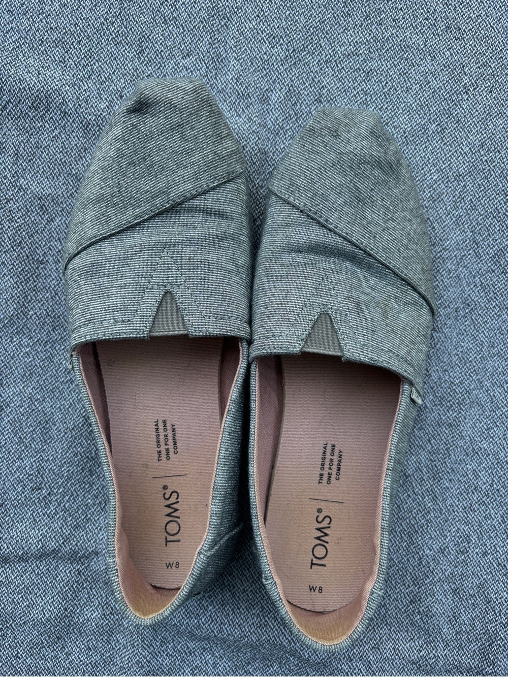 TOMS Women's Gray Slip-On Canvas Alpargata